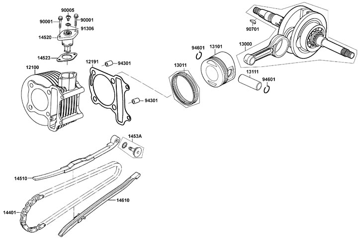 Cylinder - Vevparti - Kolv - Kamkedja